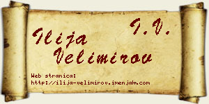 Ilija Velimirov vizit kartica